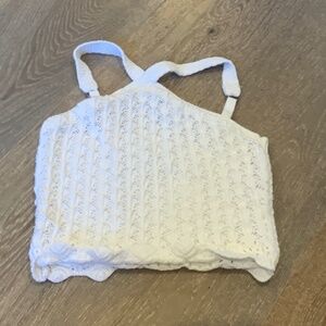 Hollister crochet white halter top size xs